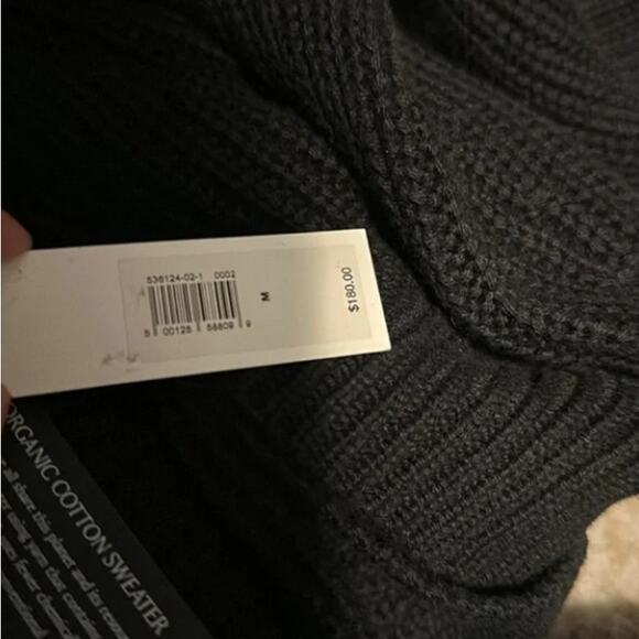 BANANA REPUBLIC Cotton-Wool Mock Neck Sweater Dress Black NWT Sz M $180 {201} - Picture 5 of 5